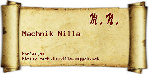 Machnik Nilla névjegykártya